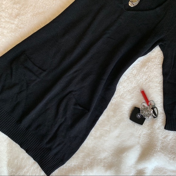 ☀️sale! {EXPRESS} Black 3/4 Sleeve Sweater Dress - Picture 3 of 6